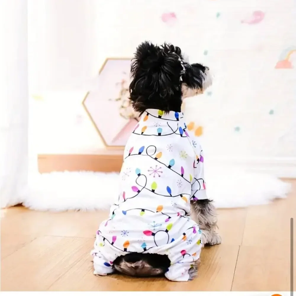 Christmas Pet Pajamas With Christmas Light Size Small